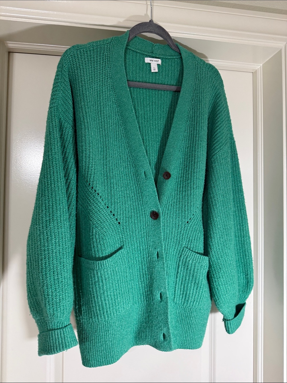 Vineyard Vines Emerald Green Textured Knit Cardigan